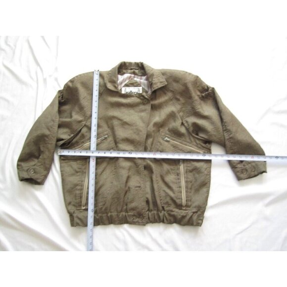 Vtg 1980's Women Gallery Polyester Shoulder Pad Jacket Sz L (Made in Korea WJ36 - Picture 2 of 11